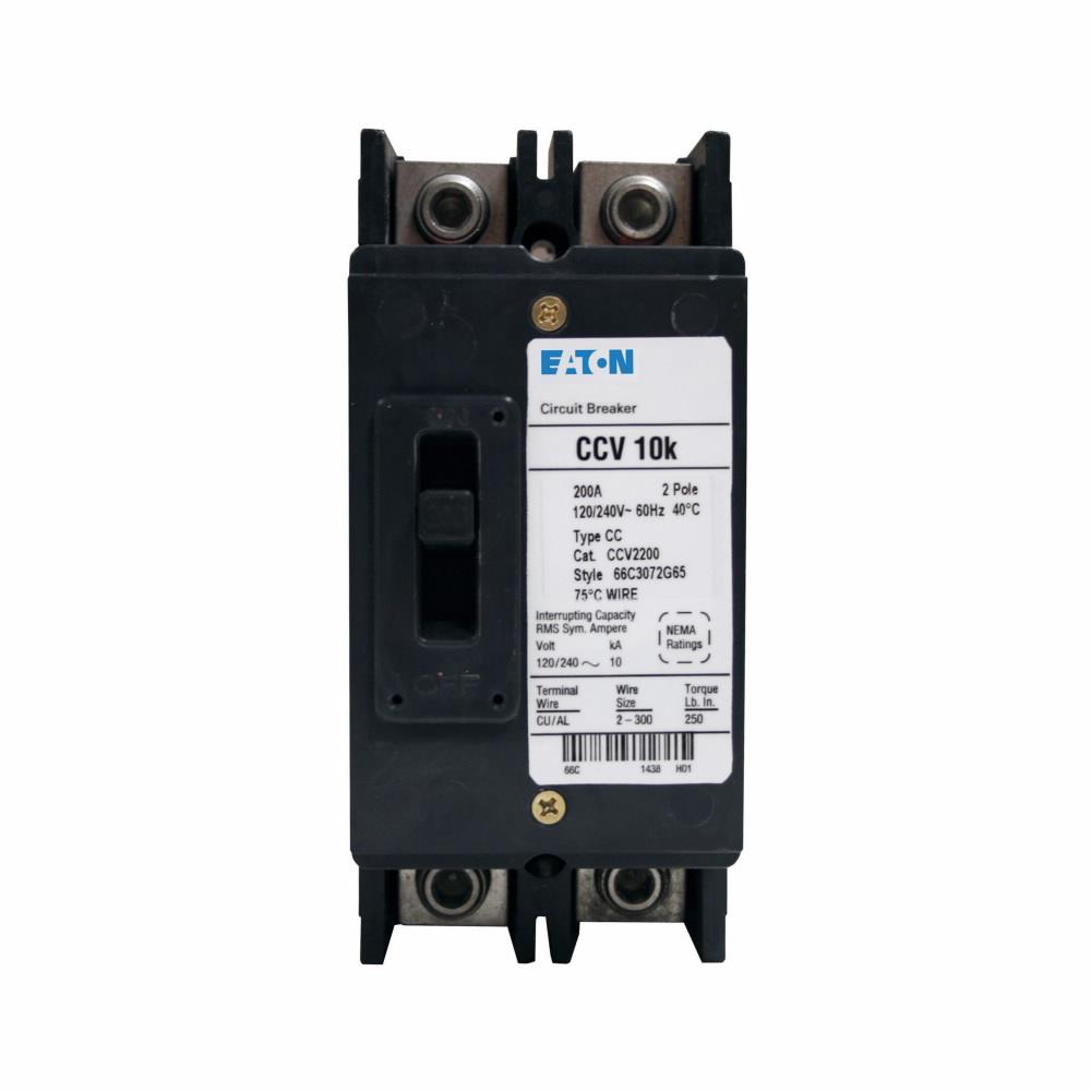 Cutler Hammer CCV2225 Circuit Breaker | 240V 225A 2P 10kA@240V Feed-Thru Tenant Main