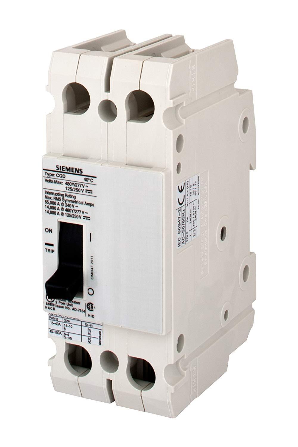 Siemens CQD270 Circuit Breaker | 480V 70A 2P 14kA@480V Feed-Thru CQD Series