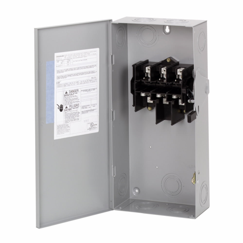 Cutler Hammer DG323NGB Disconnect Switch 240V AC 100A Fusible 3P DG Series