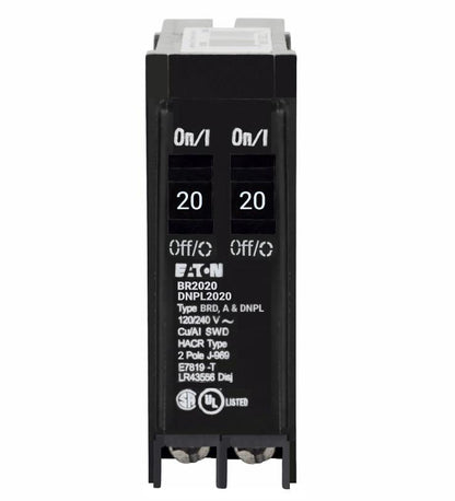 Cutler Hammer BR2020 Circuit Breaker | 120V 20A 1P 10kA@120V Plug-In BR Series