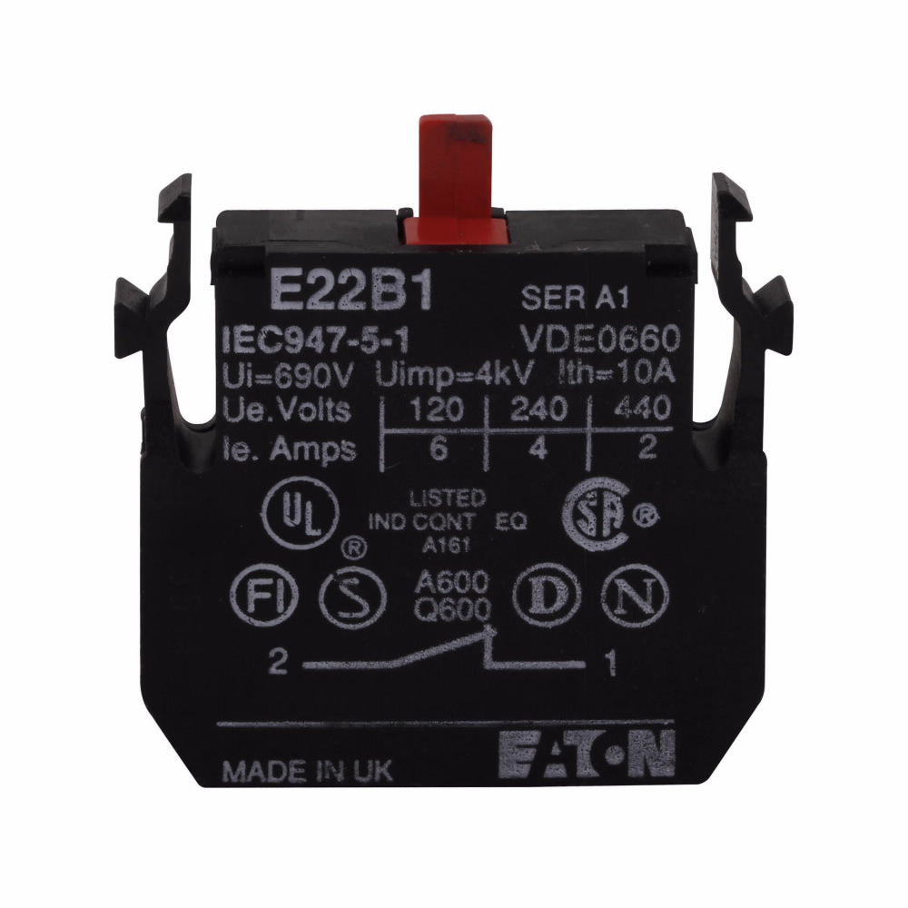 E22B1 Heavy Duty Pushbutton Contact Block - Essential Electric Supply