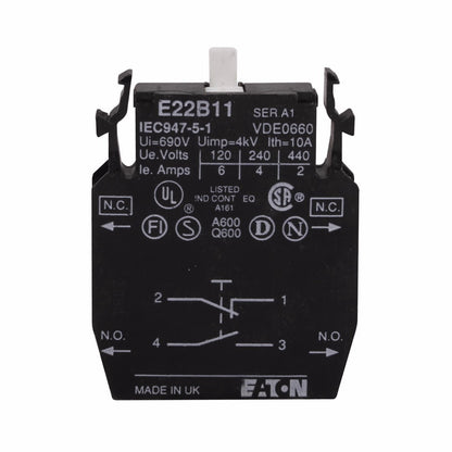 Eaton E22B11 Motor Control Part And Accessory Contacts E22 Series