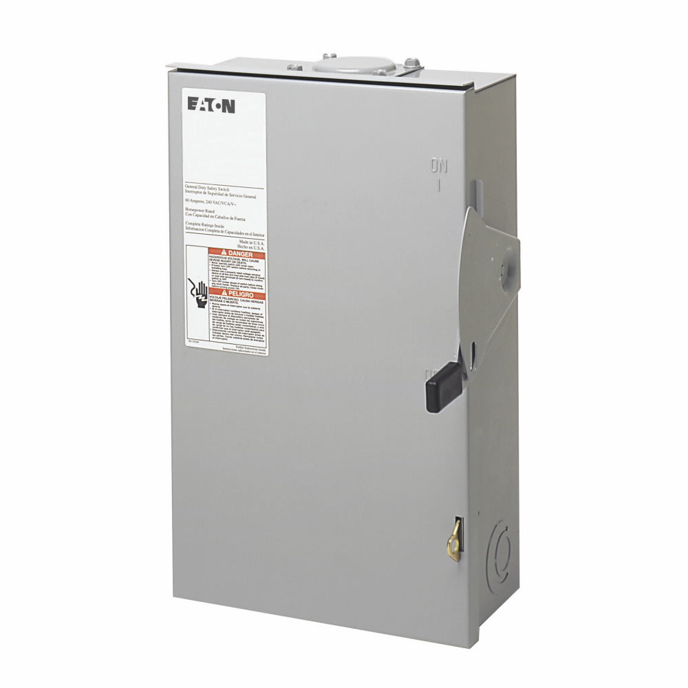 Cutler Hammer DG322NRB Disconnect Switch 240V AC 60A Fusible 3P 3R DG Series