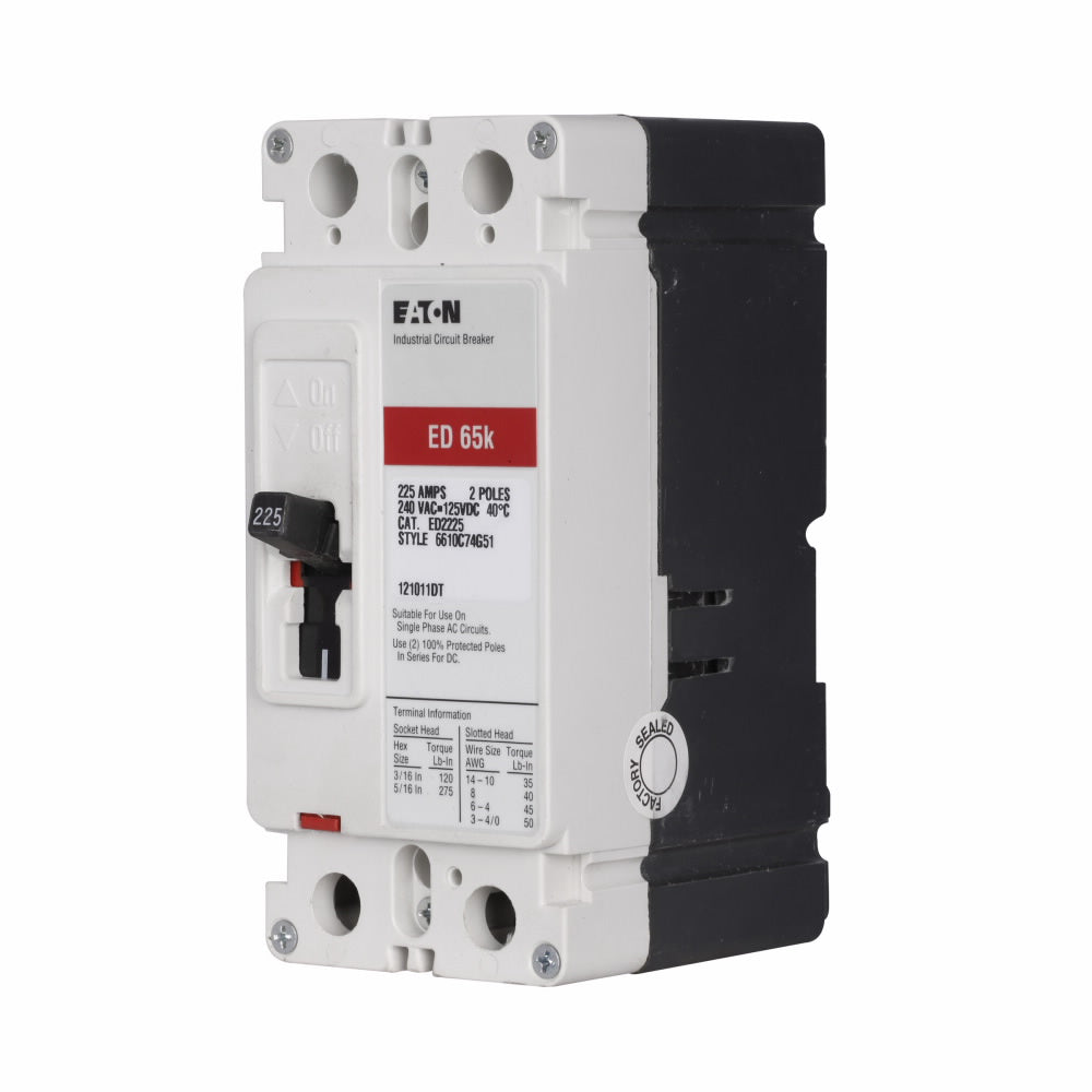 Cutler Hammer ED2100L Circuit Breaker | 240V 100A 2P 65kA@240V Feed-Thru Series C