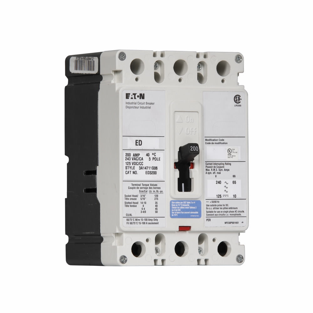 Eaton ED3200L Circuit Breaker | Series C ED 240V 200A