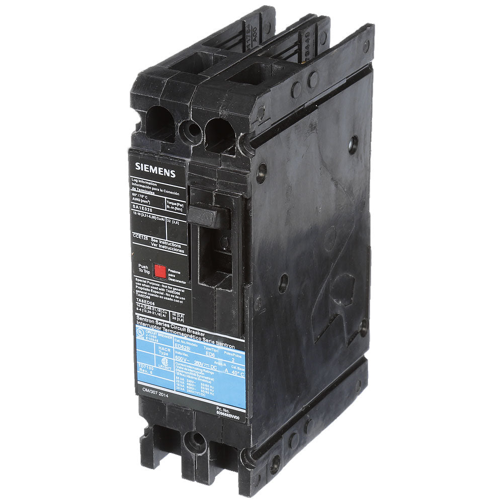 Siemens ED62B015L Circuit Breaker | Sentron Series ED 600V 15A