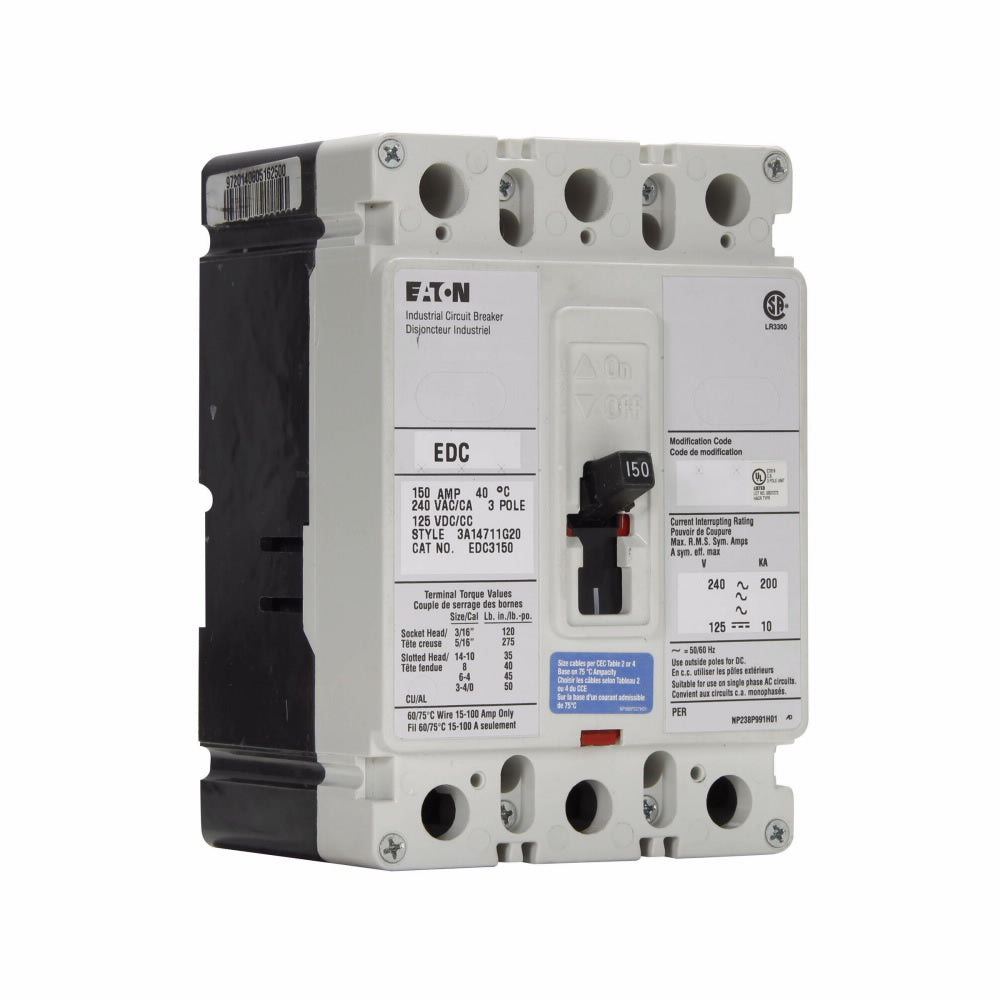 Cutler Hammer EDC3125L Circuit Breaker | Series C EDC 240V 125A
