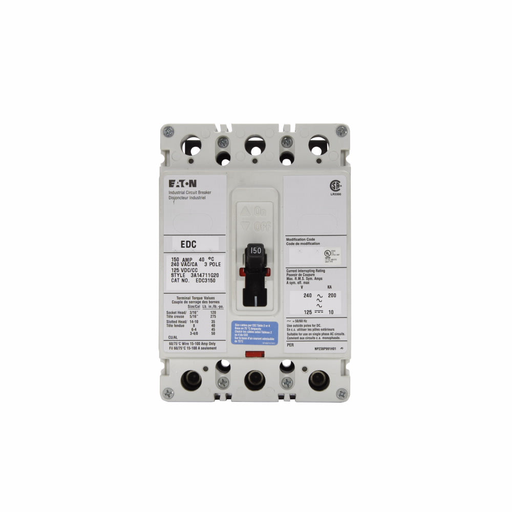 EDC3100 Cutler Hammer Molded Case Circuit Breaker Series C 100A 240V - Essential Electric Supply