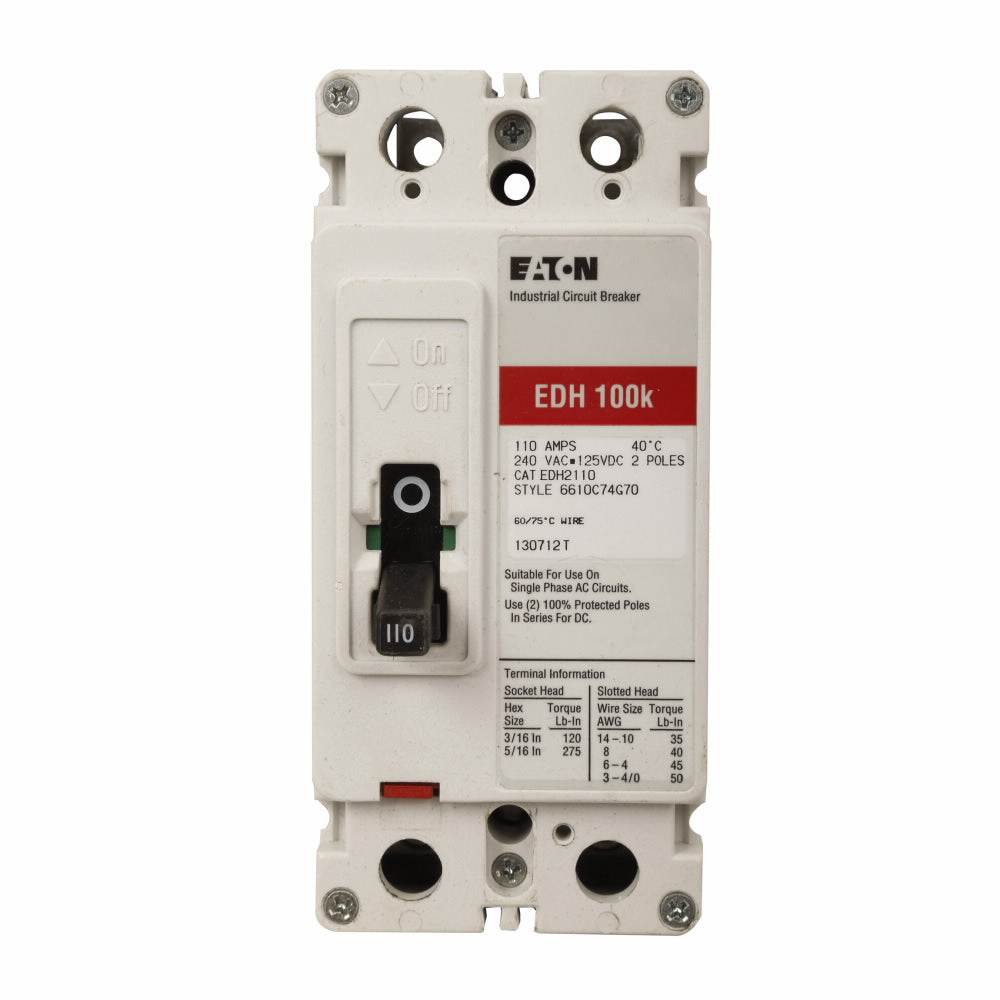 EDH2100 - Eaton/ Westinghouse/ Cutler Hammer Bolt-On 100 Amp 2 Pole Circuit Breaker - Essential Electric Supply