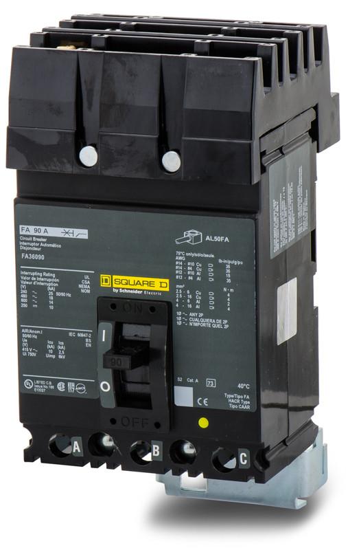 Square D FA36090 Circuit Breaker | 600V 90A 3P 18kA@480V I-Line
