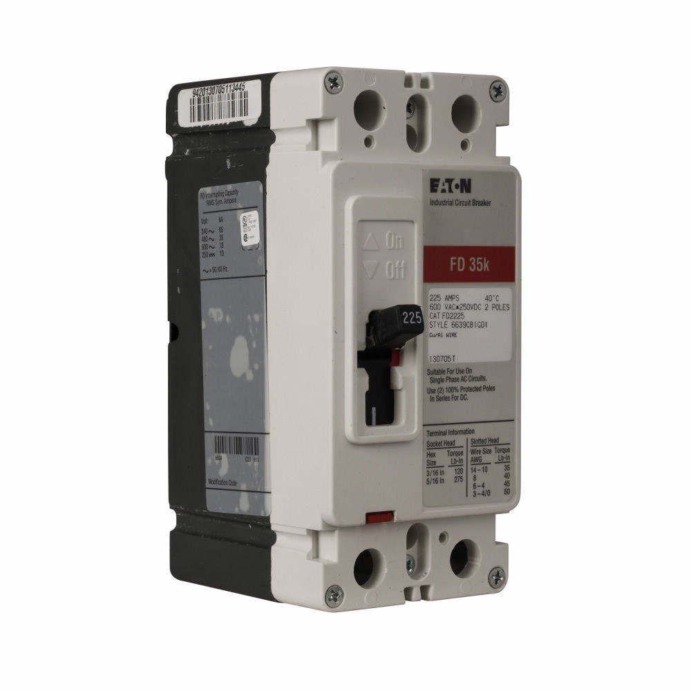 Westinghouse FD2225L Circuit Breaker | Series C FD 600V 225A