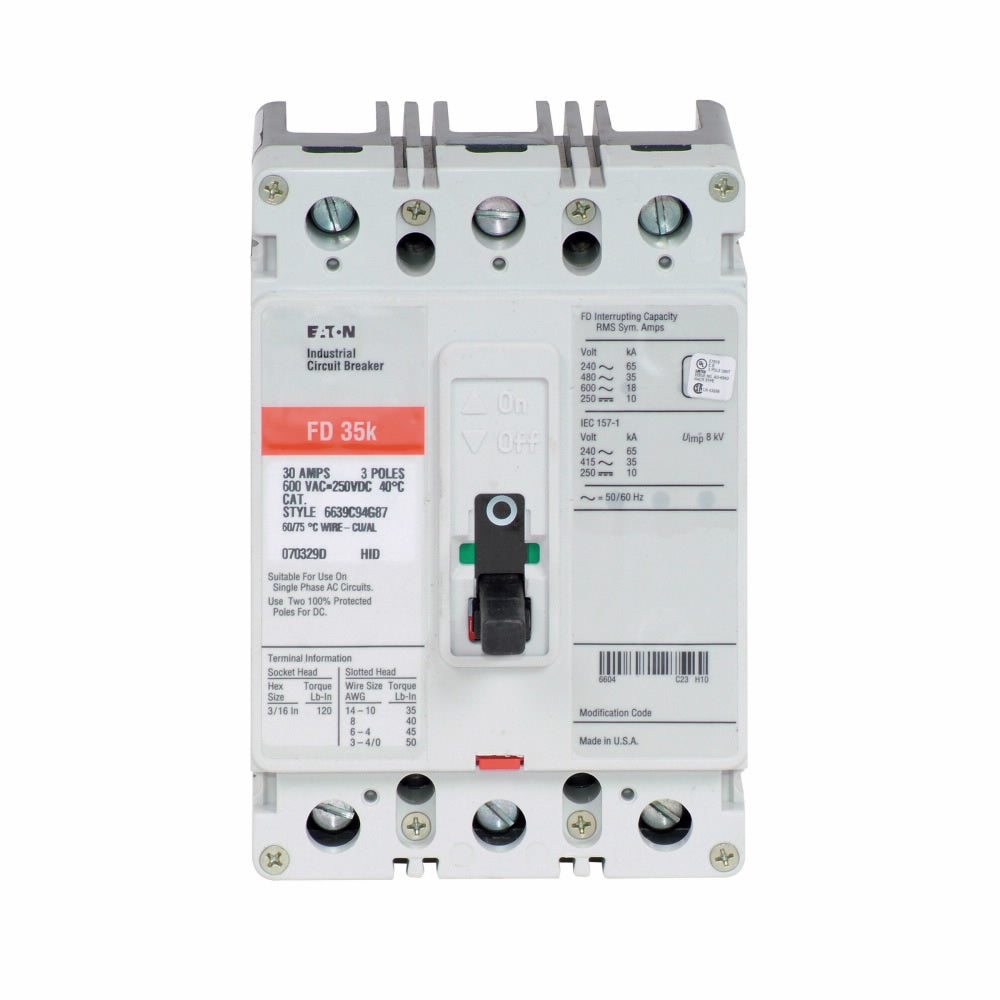 FD3125LS Cutler Hammer Molded Case Circuit Breaker Series C 125A 600V - Essential Electric Supply