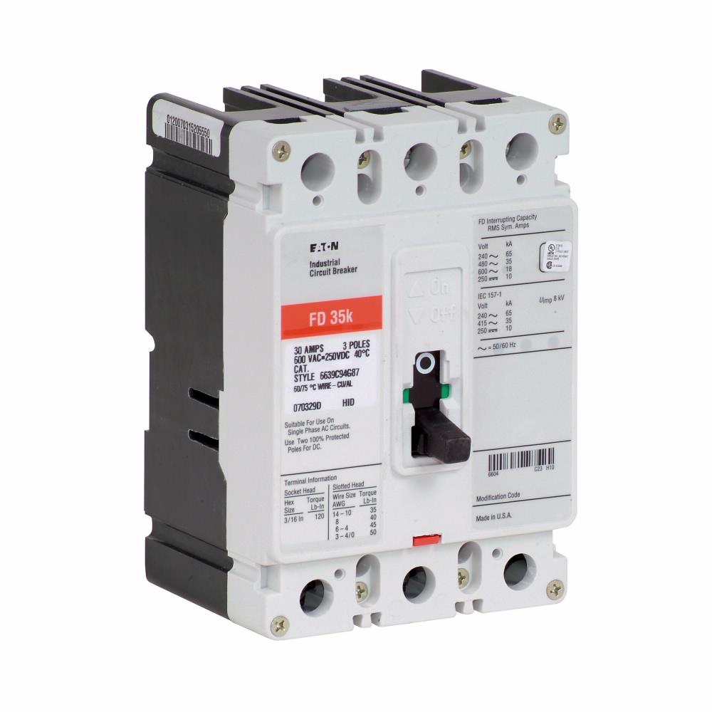 Cutler Hammer FD3150K Molded Case Circuit Breaker | 600V 150A 3P 35kA@480V Bolt-On Series C