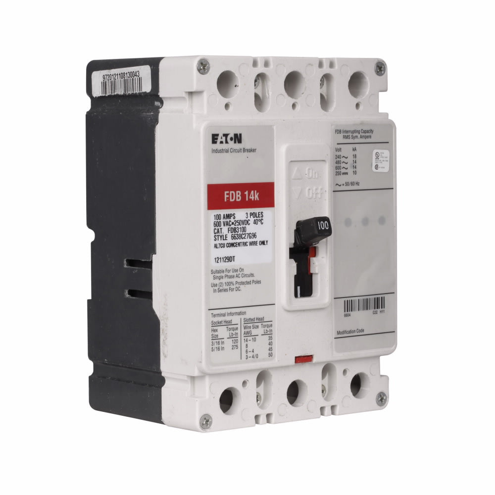 Cutler Hammer FDB3050 Circuit Breaker | Series C FDB 600V 50A
