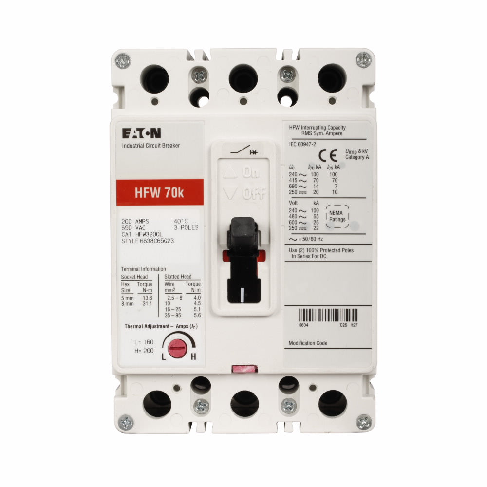 HFW3040L Cutler Hammer Molded Case Circuit Breaker Series C IEC 40A 690V - Essential Electric Supply