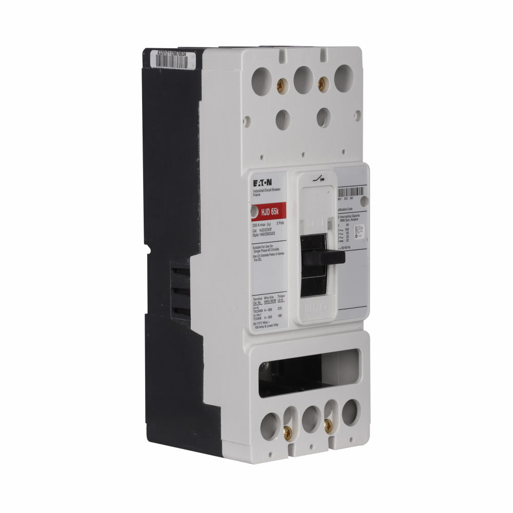 Cutler Hammer HJD3250F Circuit Breaker | 600V 250A 3P 65kA@480V Bolt-On Series C