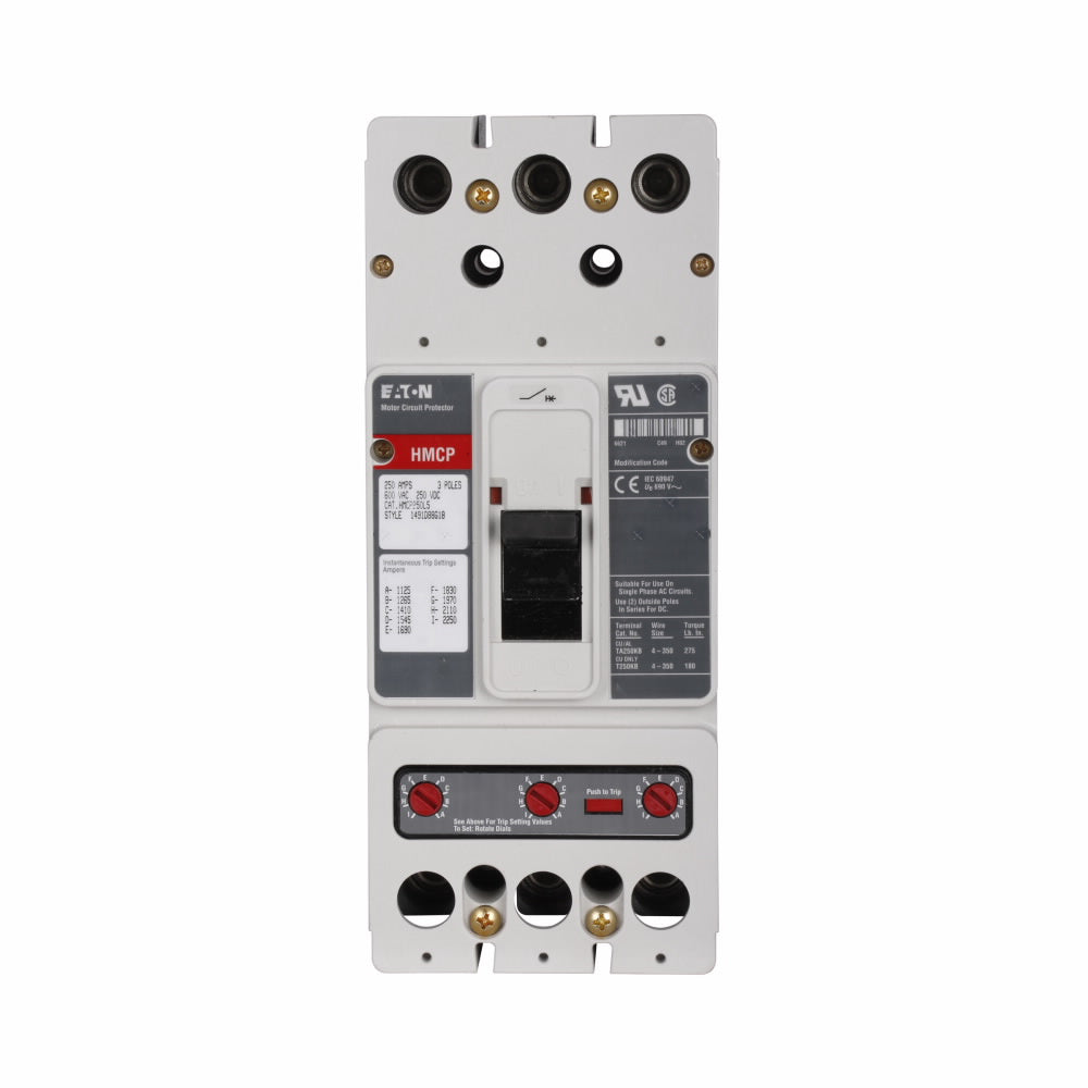 Cutler Hammer HMCP250L5 Circuit Breaker | 600V 250A 3P 35kA@480V Feed-Thru Series C