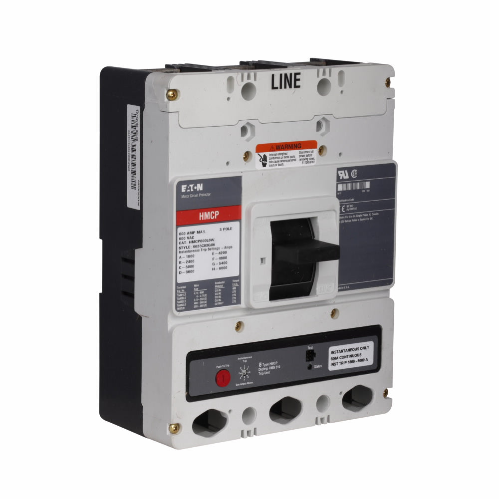 Cutler Hammer HMCP600L6W Circuit Breaker | Series C HMCP 600V 600A