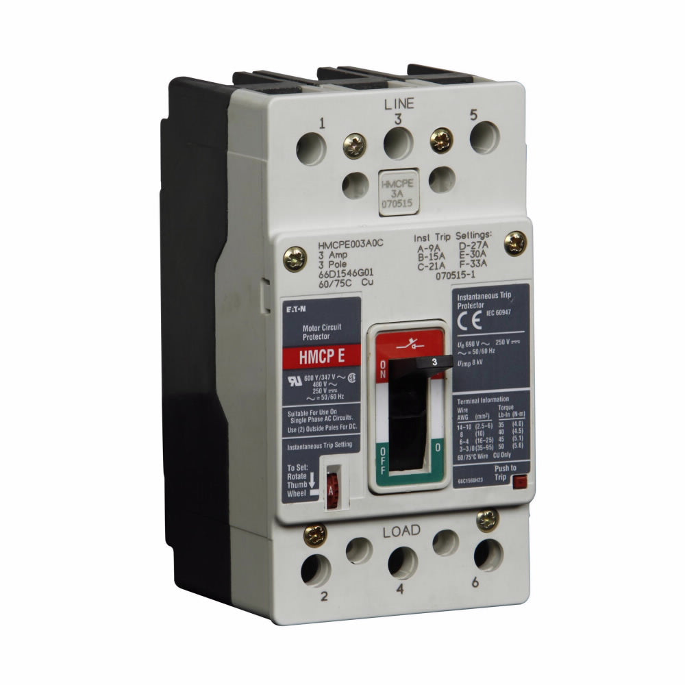Cutler Hammer HMCPE015E0C Circuit Breaker | 480V 15A 3P 15kA@400V Feed-Thru Series G