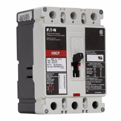 Cutler Hammer HMCPS007C0 Molded Case Circuit Breaker | 2V 7A 3P 65kA@480V Feed-Thru Series C