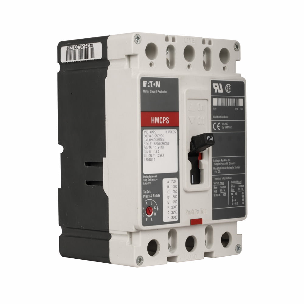 Cutler Hammer, Eaton, Westinghouse HMCPS015E0 Circuit Breaker | Series C HMCPS 600V 15A