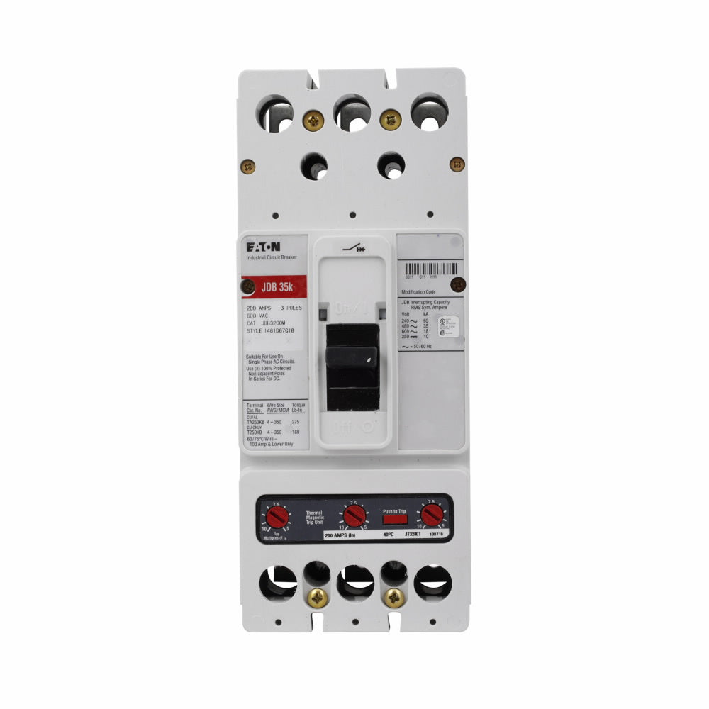 JDB3175 - Westinghouse/ Cutler Hammer/ Eaton Feed-Thru 175 Amp 3 Pole Circuit Breaker - Essential Electric Supply