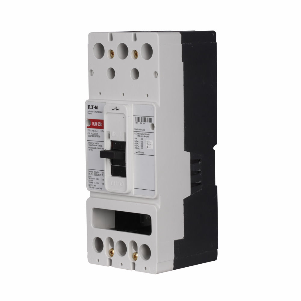 Cutler Hammer JDC3250F Circuit Breaker | 600V 250A 3P 100kA@480V Bolt-On Series C