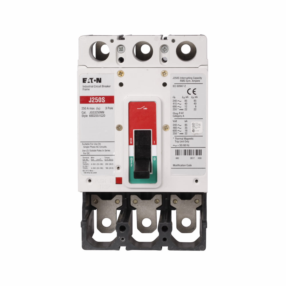 JGS3250NN - Cutler Hammer Bolt-On 250 Amp 3 Pole Circuit Breaker - Essential Electric Supply