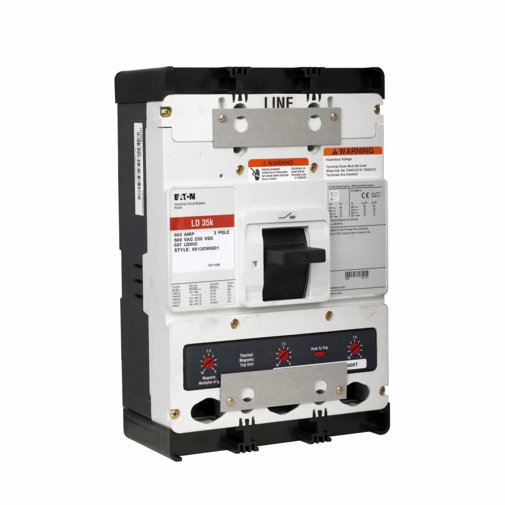 Cutler Hammer LD3500X Molded Case Circuit Breaker | 600V 500A 3P 35kA@480V Bolt-On Series C