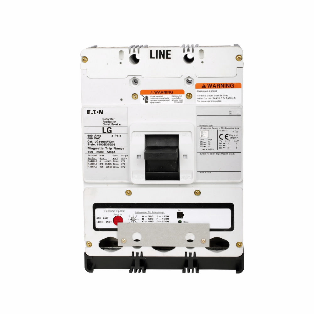 LG3450 - Cutler Hammer/ Eaton/ Westinghouse Feed-Thru 450 Amp 3 Pole Circuit Breaker - Essential Electric Supply