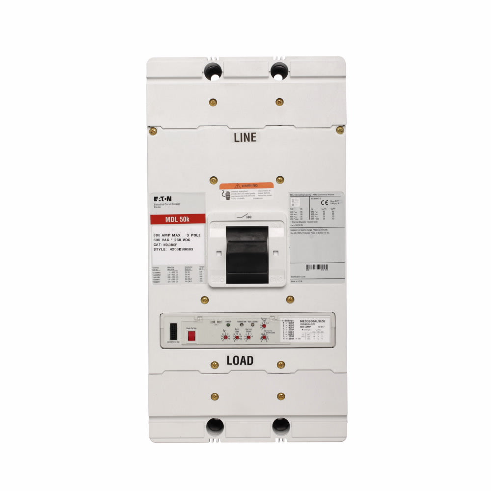 Cutler Hammer MDL3800F Circuit Breaker | Series C MDL 600V 800A
