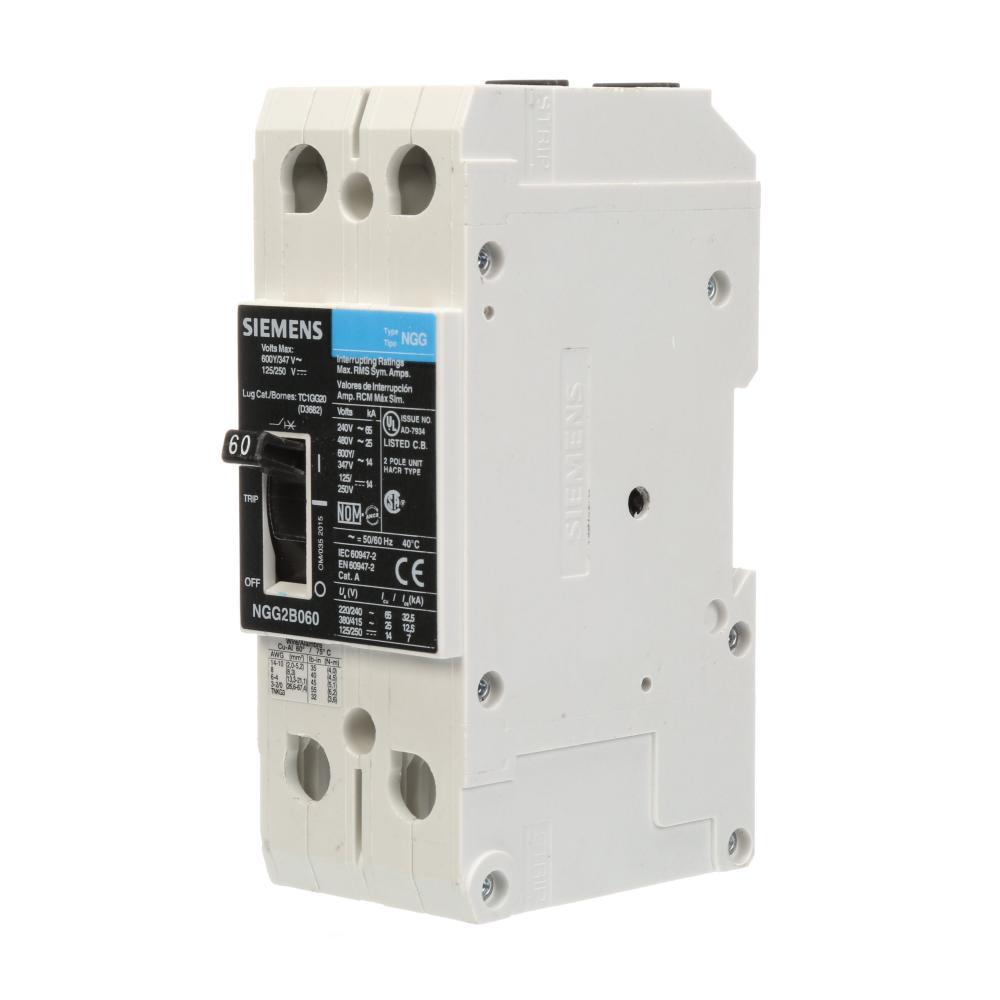 Siemens NGG2B050 Circuit Breaker | 600V 50A 2P 25kA@480V Bolt-On VL Series