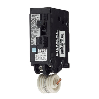 Siemens Q115DF Circuit Breaker | 120V 15A 1P 10kA@120V Plug-In Q Series