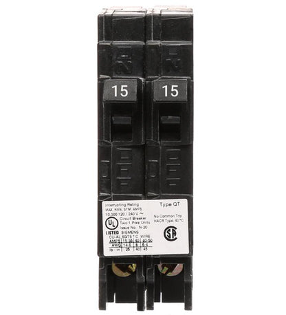 Siemens Q1515NC Circuit Breaker | 120V 15A 1P 10kA@240V Plug-In Q Series