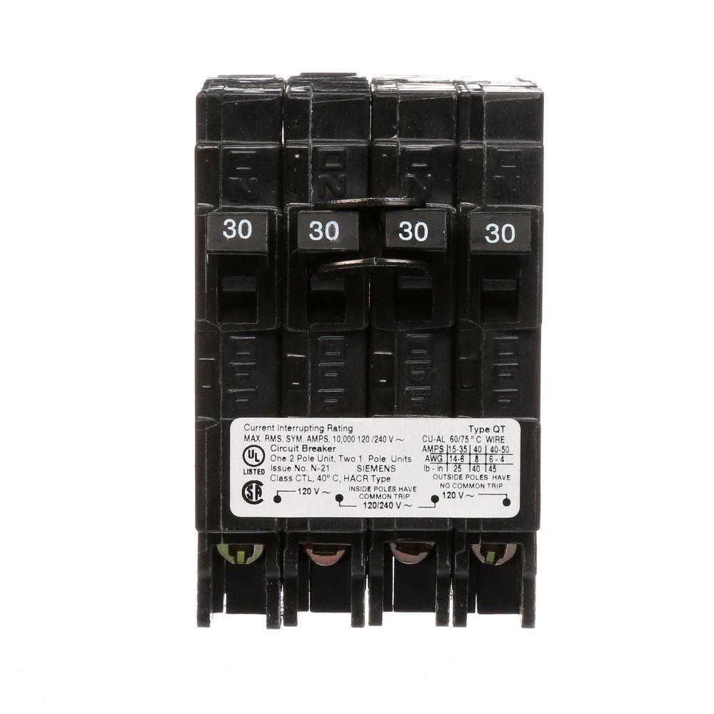Siemens Q23030CT Circuit Breaker | 240V 30A 2P 10kA@240V Plug-In Q Series