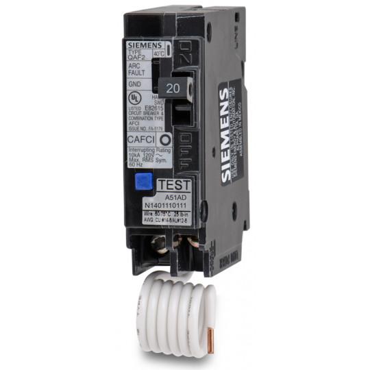 Siemens QA120AFC Circuit Breaker | 120V 20A 1P 10kA@120V Plug-In Q Series