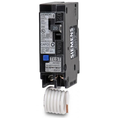 Siemens QA120AFC Circuit Breaker | 120V 20A 1P 10kA@120V Plug-In Q Series