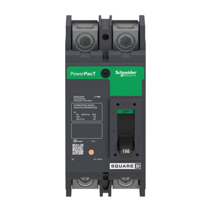 Square D QBL22100 Circuit Breaker | 240V 100A 2P 10kA@240V Feed-Thru Powerpact QBL