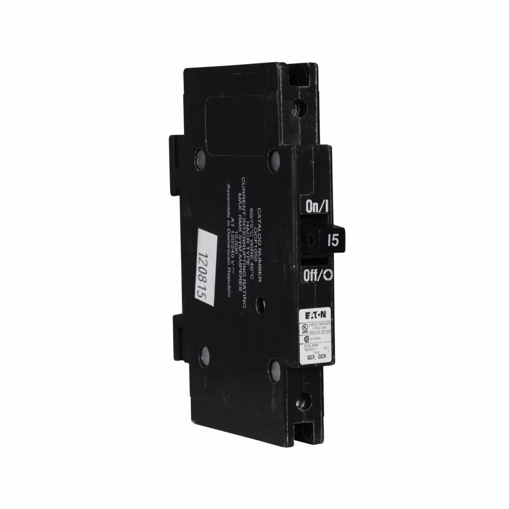 Cutler Hammer QCF1015 Circuit Breaker | 240V 15A 1P 10kA@120V Feed-Thru QUICKLAG