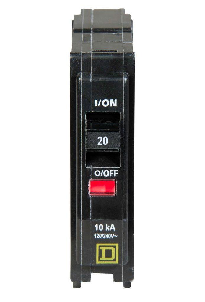 Square D QO120 Circuit Breaker | 120/240VAC 20A 1P 10kA@240V Plug-In QO Series