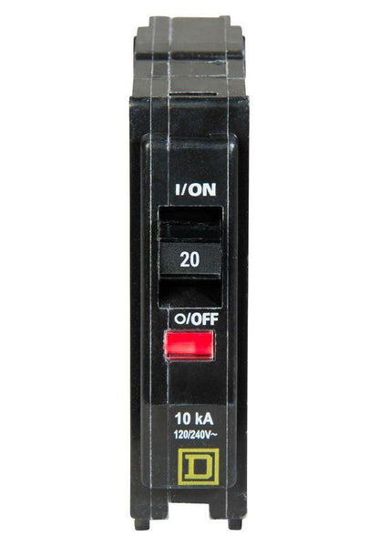 Square D QO120 Circuit Breaker | 120/240VAC 20A 1P 10kA@240V Plug-In QO Series