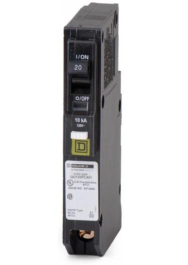 Square D QO120PCAFI Circuit Breaker | 120V 20A 1P 10kA@120V Plug-In QO Series