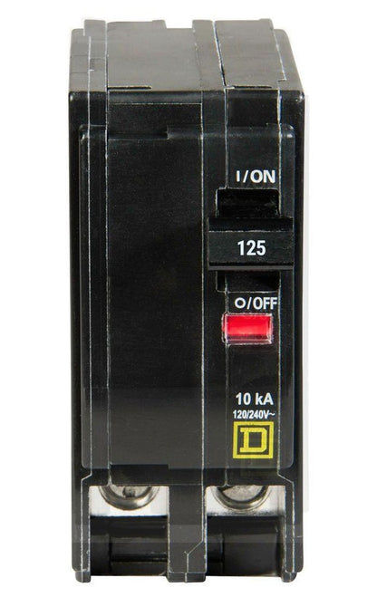 Square D QO2125VH Circuit Breaker 120/240V 125A 2P 22kA@120V Plug-In QO Series