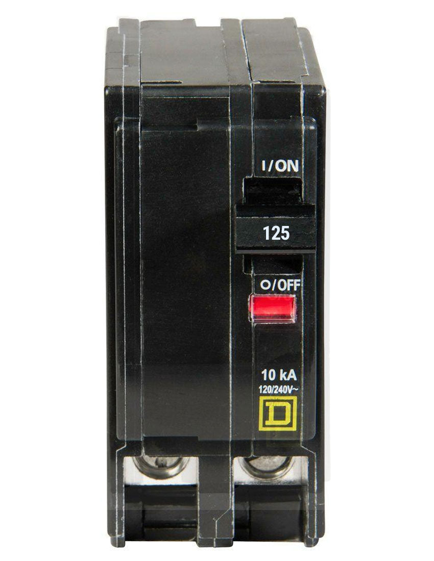 Square D QO2125 Circuit Breaker 120/240V 125A 2P 10kA@240V Plug-In QO Series