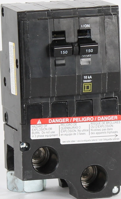 Square D QO2150 Circuit Breaker | 120/240V 150A 2P 10kA@240V Plug-In QO Series