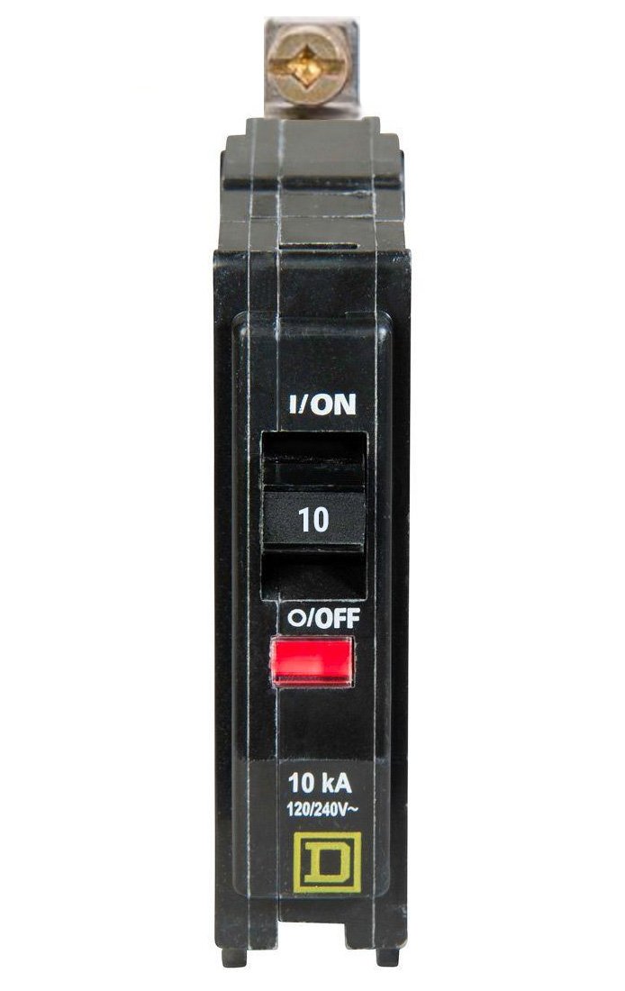 Square D QOB110 Circuit Breaker | 120/240V 10A 1P 10kA@120V Bolt-On QOB Series