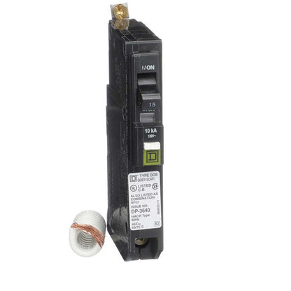 Square D QOB115CAFI Circuit Breaker | 120V 15A 1P 10kA@120V Bolt-On Arc Fault Interrupter QOB Series