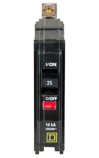 Square D QOB125 Circuit Breaker | 120/240V 25A 1P 10kA@120V Bolt-On QOB Series