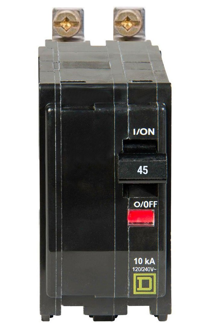 Square D QOB245 Circuit Breaker | 120/240V 45A 2P 10kA@120V Bolt-on QOB Series