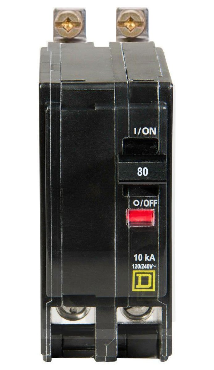 Square D QOB280 Circuit Breaker | 120/240V 80A 2P 10kA@120V Bolt-On QOB Series